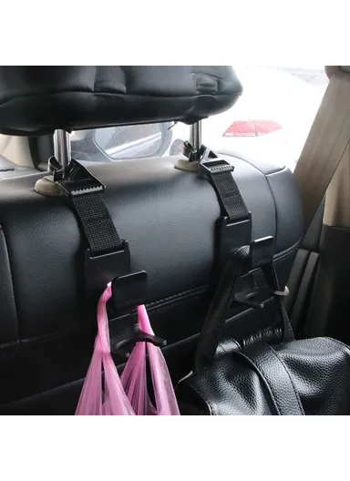 2 Pcs Universal Car Headrest Hooks Auto Back Seat Hanger Easy Installation Storage