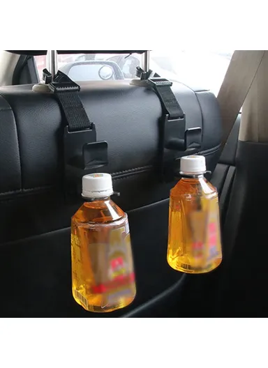 2 Pcs Universal Car Headrest Hooks Auto Back Seat Hanger Easy Installation Storage