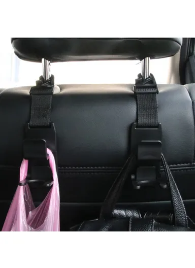 2 Pcs Universal Car Headrest Hooks Auto Back Seat Hanger Easy Installation Storage