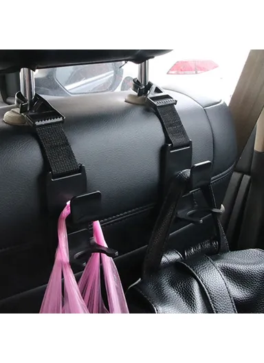 2 Pcs Universal Car Headrest Hooks Auto Back Seat Hanger Easy Installation Storage