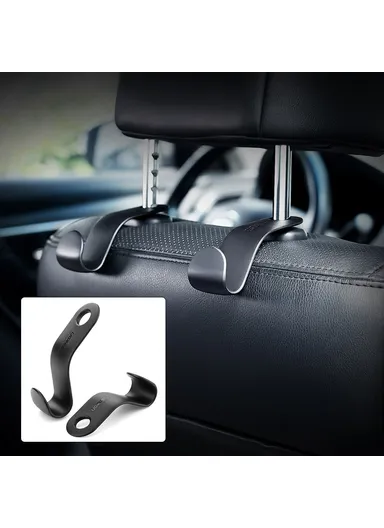 2Pcs Car Seat Headrest Hooks Universal Back Seat Organizer Hanger Storage Hook for Handbag Purse Grocery Bag