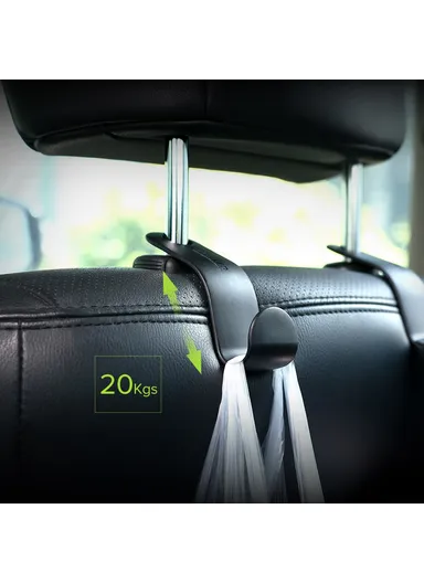 2Pcs Car Seat Headrest Hooks Universal Back Seat Organizer Hanger Storage Hook for Handbag Purse Grocery Bag