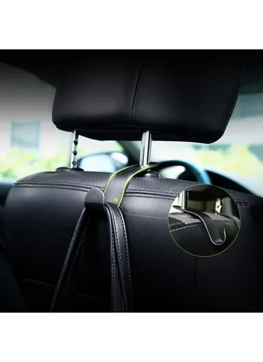 2Pcs Car Seat Headrest Hooks Universal Back Seat Organizer Hanger Storage Hook for Handbag Purse Grocery Bag