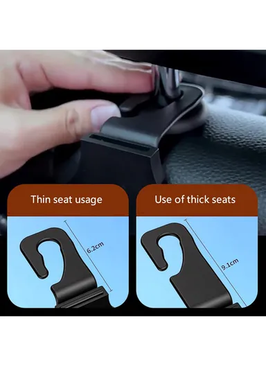 Plastic Car Seat Headrest Hook Hanger Storage Box Drink Holder Sundries Organizer - Black
