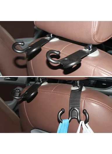 2 Pcs Groceries Storage Headrest Hanger Plastic Car Back Seat Bag Holder Double Hooks