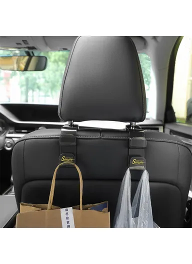 2 Pcs Multi-functional Dual Hook Design Car Seat Hanging Holder - Green