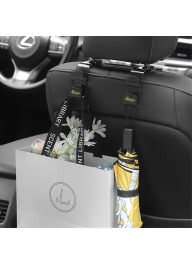 2 Pcs Multi-functional Dual Hook Design Car Seat Hanging Holder - Green