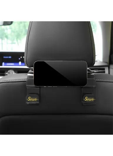 2 Pcs Multi-functional Dual Hook Design Car Seat Hanging Holder - Transparent Black