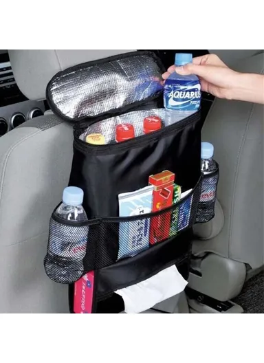 Car Seat Back Cooler Bag Oxford Cloth &amp; Aluminum Foil Insulated Thermal Hanging Storage Organizer
