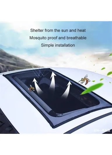 UV Protection Magnetic Car Sunroof Window Sunshade Anti-Mosquito Mesh Cover Shading Net- Size L