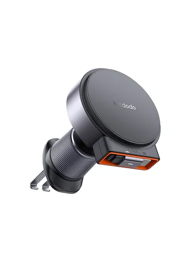 15W Car Air Outlet Magnetic Wireless Car Charger with Built-In Retractable Cable CH-3000