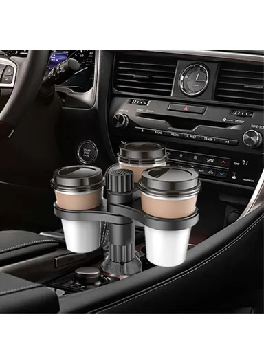 3 Position Car Cup Holder Vehicle Water Cup Coffee Milk Tea Drink Cup ABS Storage Rack