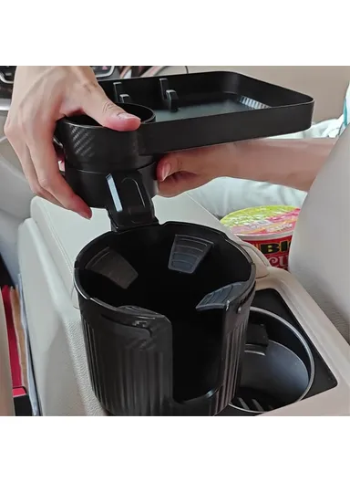 Square Car Tray Removable Large Insulated Cup Coffee Food Container Car Cup Holder AC-2392 - Black