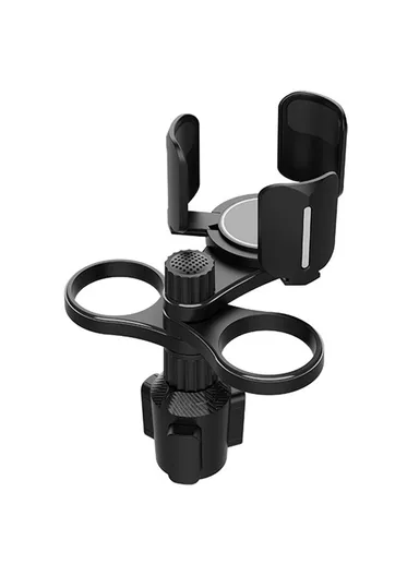 Multifunctional Car Drink Cup Base with Adjustable Cup Holders - Black