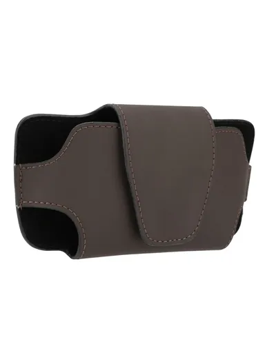 Nappa Texture PU Leather Car Glasses Storage Case Sun Visor Clip Sunglasses Holder - Brown