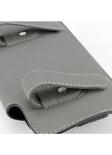 Nappa Texture PU Leather Car Glasses Storage Case Sun Visor Clip Sunglasses Holder - Brown