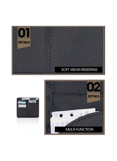 Car Sun Visor Storage Bag PU Leather Cards Bills Driver License Holder Bag (L16.3 x W14.5)cm - Brown