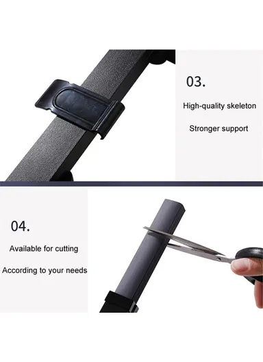 Car Sunshade Interior Windscreen Sunshade Curtain Shade with 6 Suction Cups (L80 x H185)cm - Navy