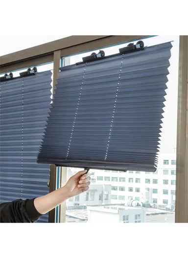 Car Sunshade Interior Windscreen Sunshade Curtain Shade with 6 Suction Cups (L80 x H185)cm - Navy