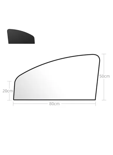 Cloth Magnetic Car Sunshade UV Protection Driver Front Side Window (L80 x W50 x H20)cm- Titanium Silver