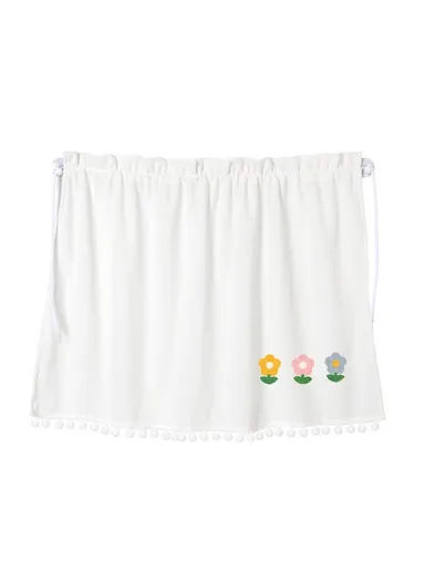 Waffle Fabric Car Window Privacy Protection &amp; Sun Shade Curtain- Yellow + Pink + Blue Flowers