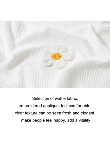 Waffle Fabric Car Window Privacy Protection &amp; Sun Shade Curtain- Yellow + Pink + Blue Flowers