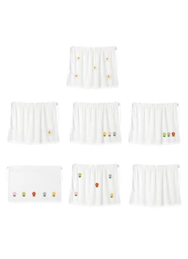 Waffle Fabric Car Window Privacy Protection &amp; Sun Shade Curtain- Yellow + Pink + Blue Flowers