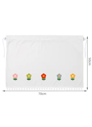 Waffle Fabric Car Window Privacy Protection &amp; Sun Shade Curtain- Yellow + Pink + Blue Flowers