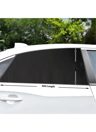 2Pcs Set Anti-mosquito Car Window Mesh Curtain Sun Shade Breathable Window Curtain with Zipper Opening - Rear Window (Left + Right)