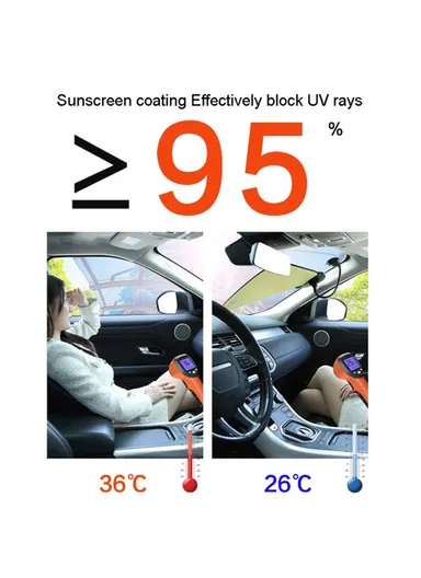 Car Window Sun Shade UV Protection Adjustable Auto Window Shade with Suction Cup (L58 x H36)cm - Black