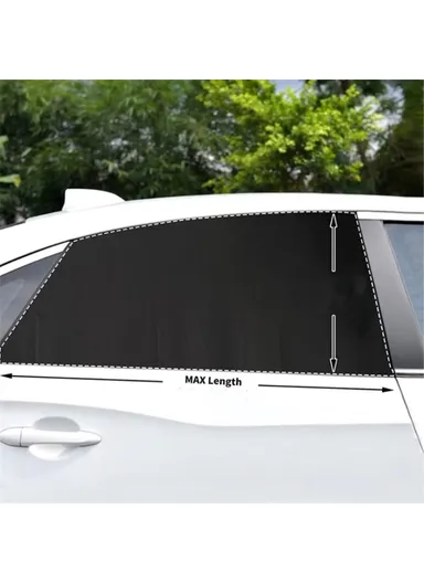 Left + Right Car Rear Window Mesh Curtain Anti-mosquito Sun Shade with Zipper Opening
