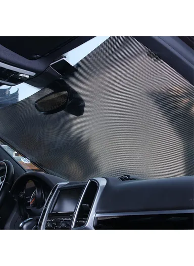 125x50 cm Retractable Car Front Window Sunshade PVC Auto Window Anti-UV Protection Sun Visor - Silver