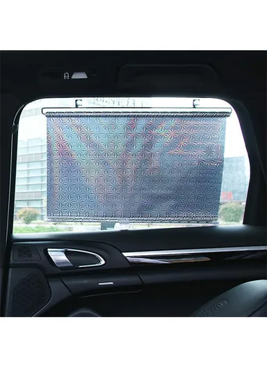 Suction Cup Mount Automatic Retractable Sunshade Curtain Anti-UV Protection Truck Windshield Screen (L40 x W60)cm - Silver