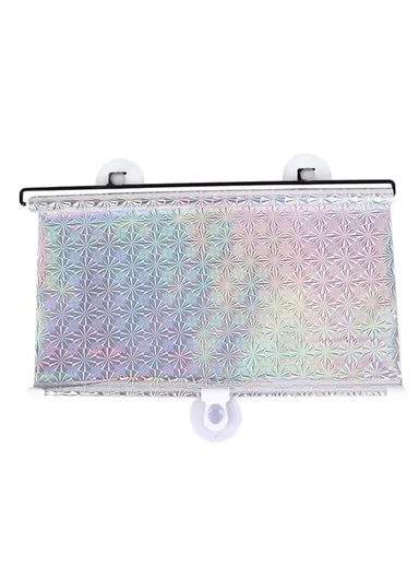 Suction Cup Mount Automatic Retractable Sunshade Curtain Anti-UV Protection Truck Windshield Screen (L40 x W60)cm - Silver