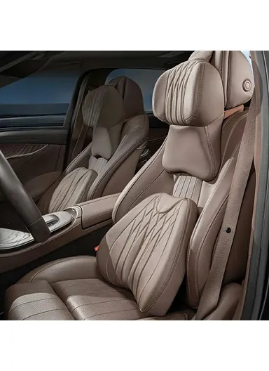 Car Headrest Neck Pillow, Vehicle Backrest Cushion Universal Protective Pillow Pad For All Seasons Automotive Accessory - White