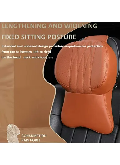 Car Headrest Neck Pillow, Vehicle Backrest Cushion Universal Protective Pillow Pad For All Seasons Automotive Accessory - White