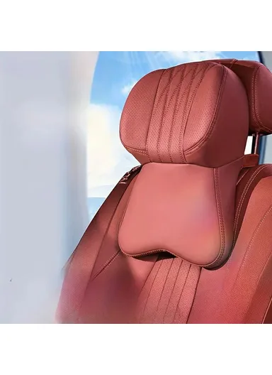 Car Headrest Neck Pillow, Vehicle Backrest Cushion Universal Protective Pillow Pad For All Seasons Automotive Accessory - White