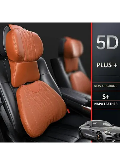 Car Headrest Neck Pillow, Vehicle Backrest Cushion Universal Protective Pillow Pad For All Seasons Automotive Accessory - Orange