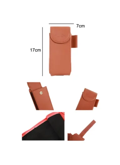 Car Sun Visor Mount Microfiber Leather Sunglasses Storage Bag Glasses Holder Pouch - Beige