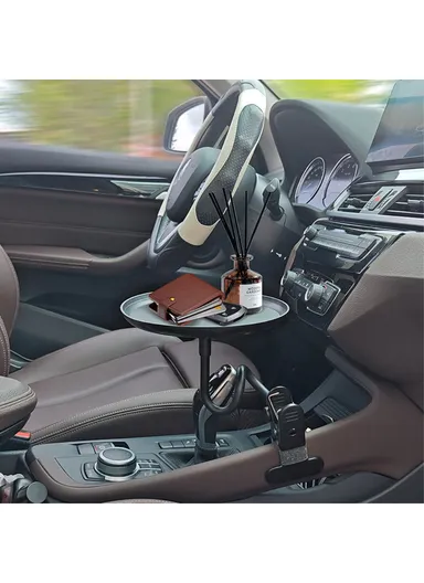 Clip-On Car Tray Table Laptop Desk Food Drink Holder Portable Vehicle Workstation