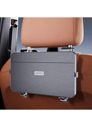 Car Back Seat Food Tray, Cup Holder, &amp; Tissue Box Storage Rack Plastic Expandable Organizer K255