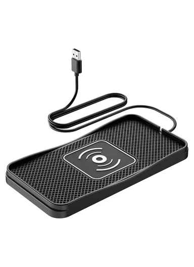 20W Car Wireless Charger with 1m Cable Fast Charging &amp; Anti Slip Silicone Pad D3 - USB Plug