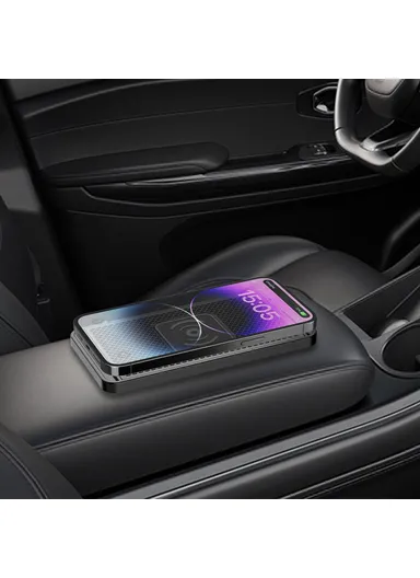 15W Car Wireless Charger Non-Slip Anti-Shake Desktop Fast Charging Pad with 1m Cable for Smartphones D10 - Type C Plug
