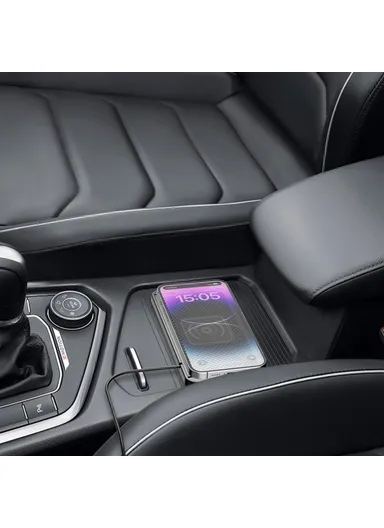 15W Car Wireless Charger Non-Slip Anti-Shake Desktop Fast Charging Pad with 1m Cable for Smartphones D10 - USB Plug