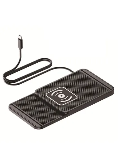 15W Desktop Non-Slip Silicone Car Wireless Charger with Shockproof Charging Pad &amp; 1m Cable D1 - Type C Plug