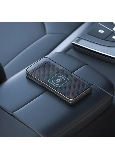 15W Desktop Non-Slip Silicone Car Wireless Charger with Shockproof Charging Pad &amp; 1m Cable D1 - Type C Plug