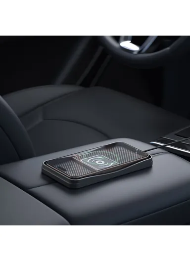 15W Non-Slip Desktop Car Charging Pad Wireless Charger with 1m Cable D13 - USB Plug
