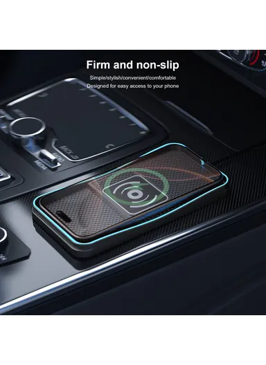 15W Non-Slip Desktop Car Charging Pad Wireless Charger with 1m Cable D13 - USB Plug