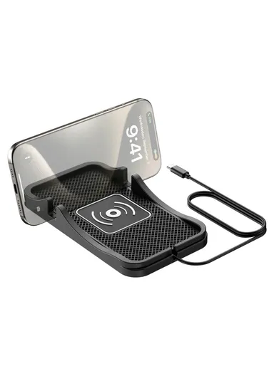 15W Car Wireless Charger Non Slip Desktop Charging Pad with 1m Cable D7 - Type C Plug