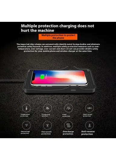 15W Car Wireless Charger Non Slip Desktop Charging Pad with 1m Cable D7 - Type C Plug
